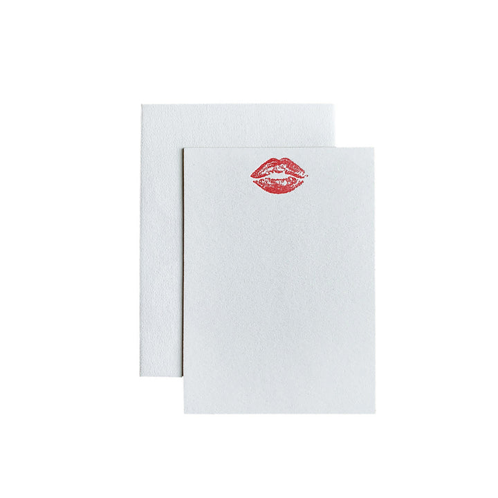 Red Lips With Gold Painted Edges Flat Card, Yozo Studio