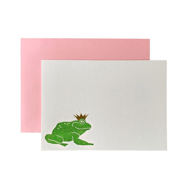 Frog Prince Note Cards, Pink Envelope, Yozo Studio