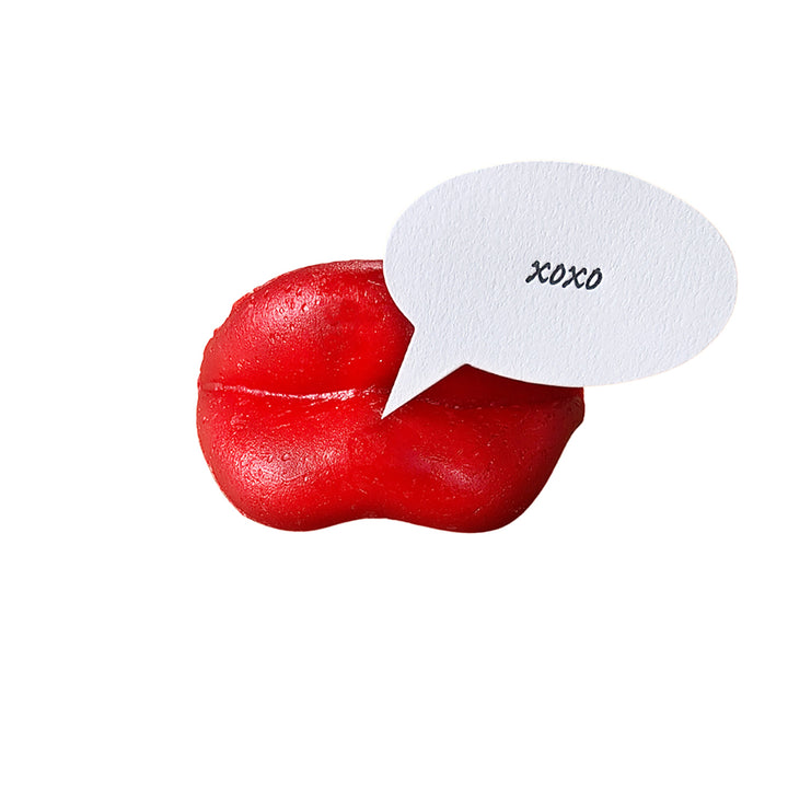 Individual Letterpress Talking Bubble on Wax Lips - XOXO, Yozo Studio