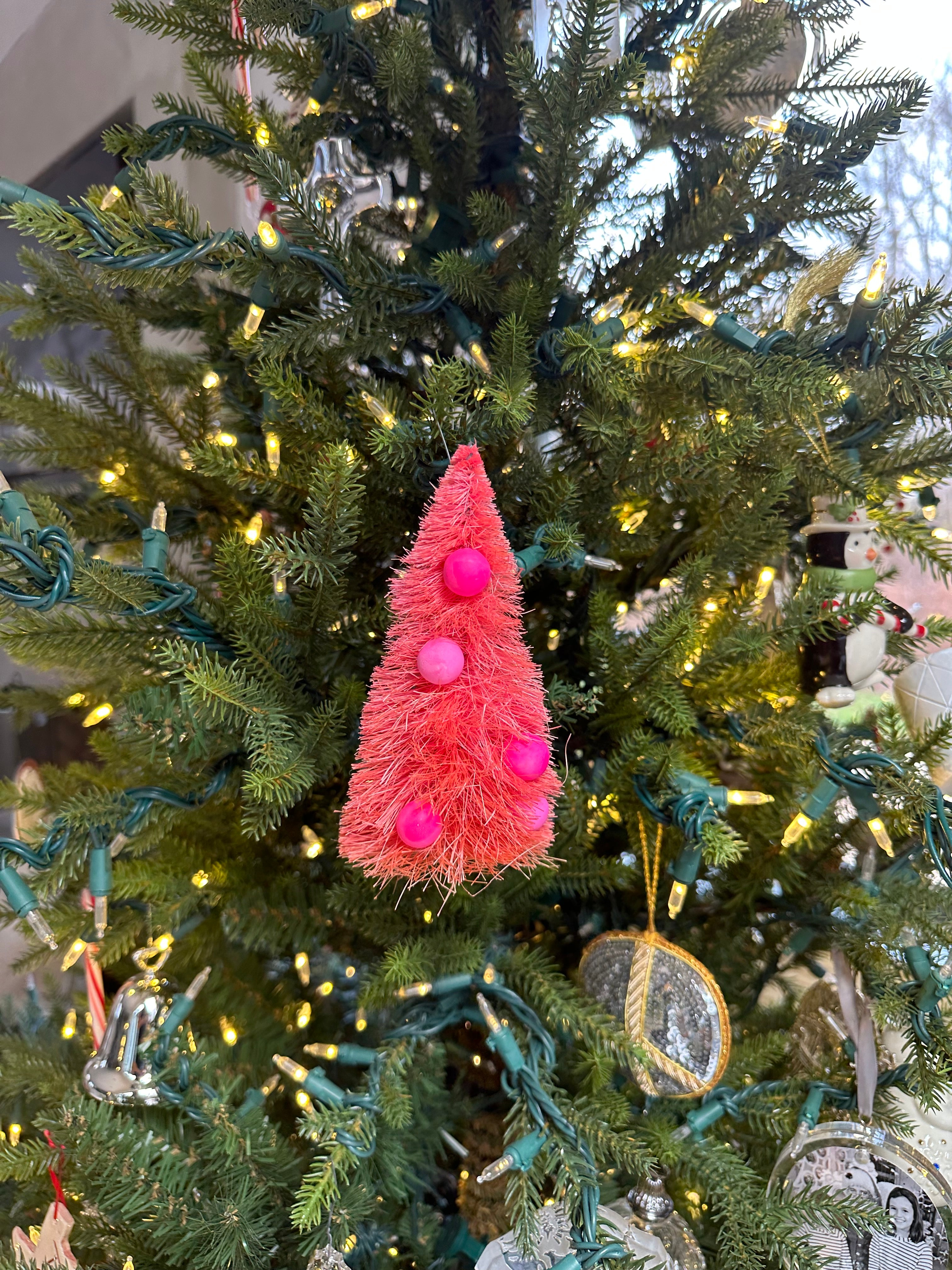 Vintage Pink Bottle Brush Tree