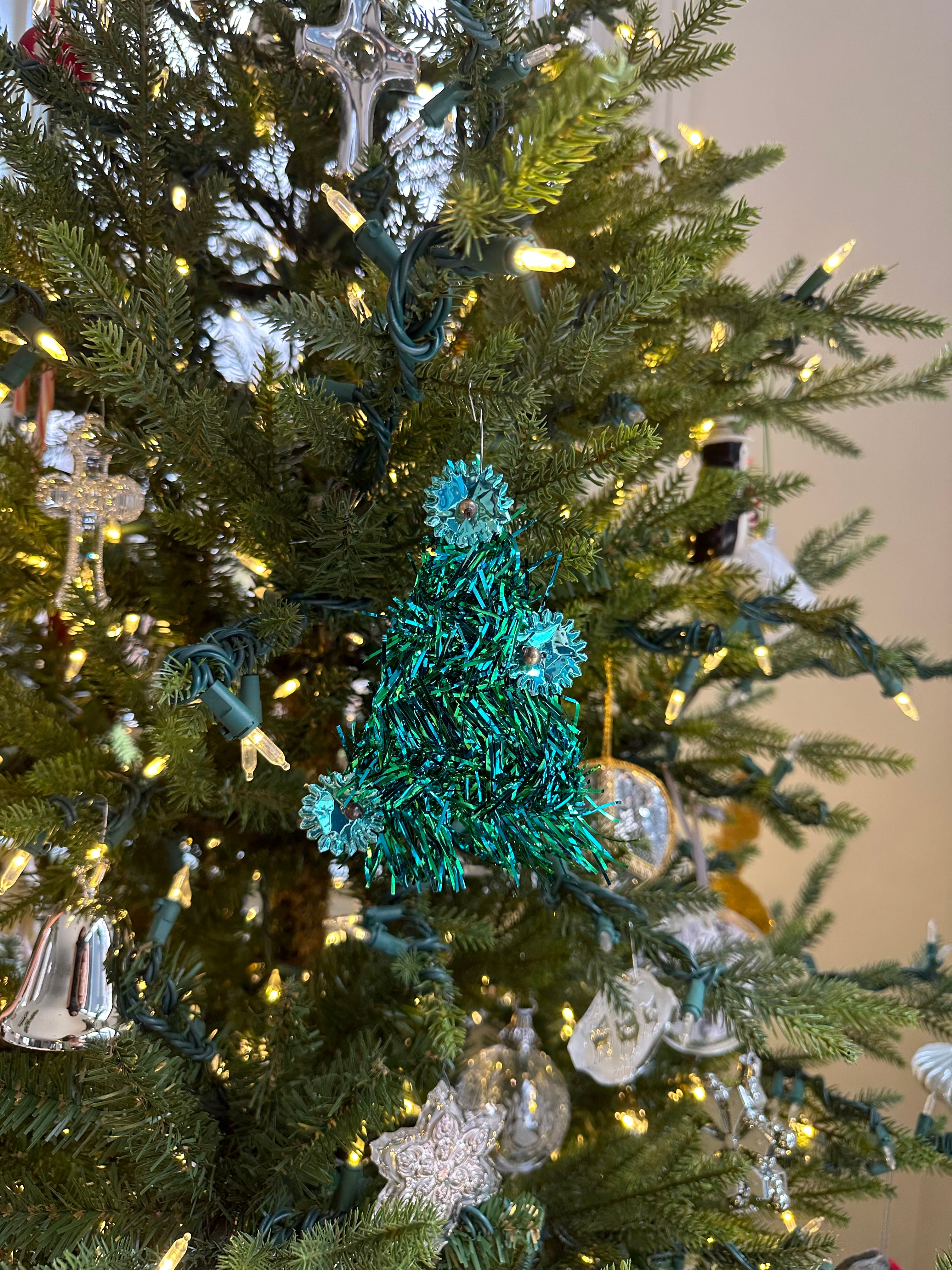 Vintage Foil Turquoise Tree