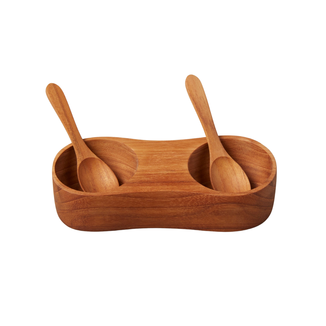 Teak Salt and Pepper Cellar