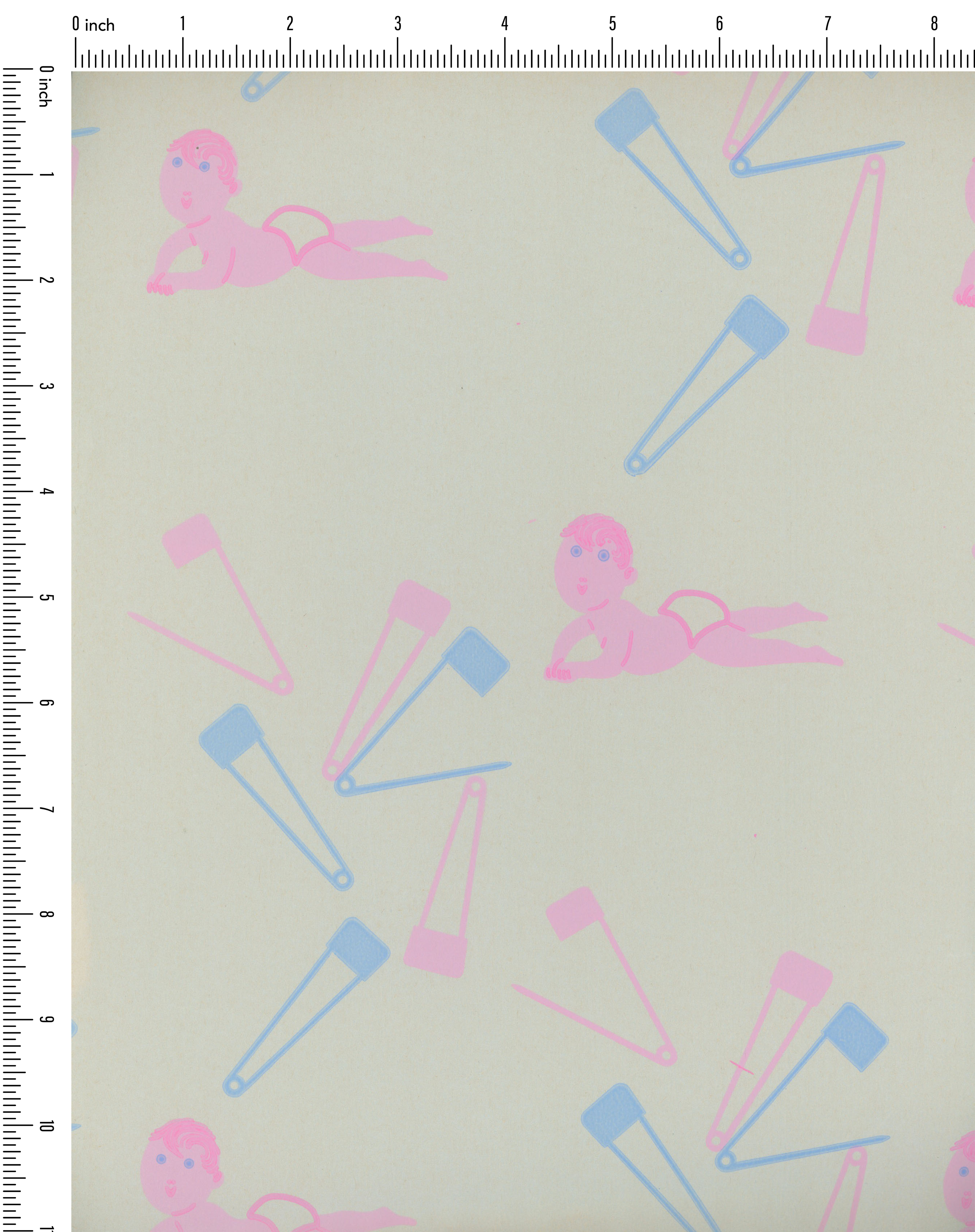Mod Baby Diaper Pins Vintage Paper