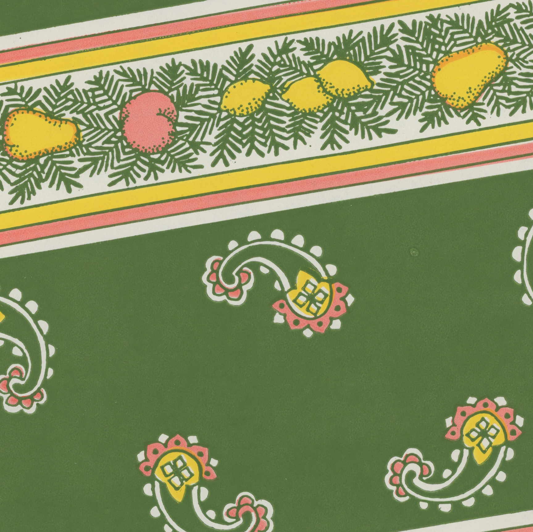 Provencal Lemon and Paisley Vintage Paper