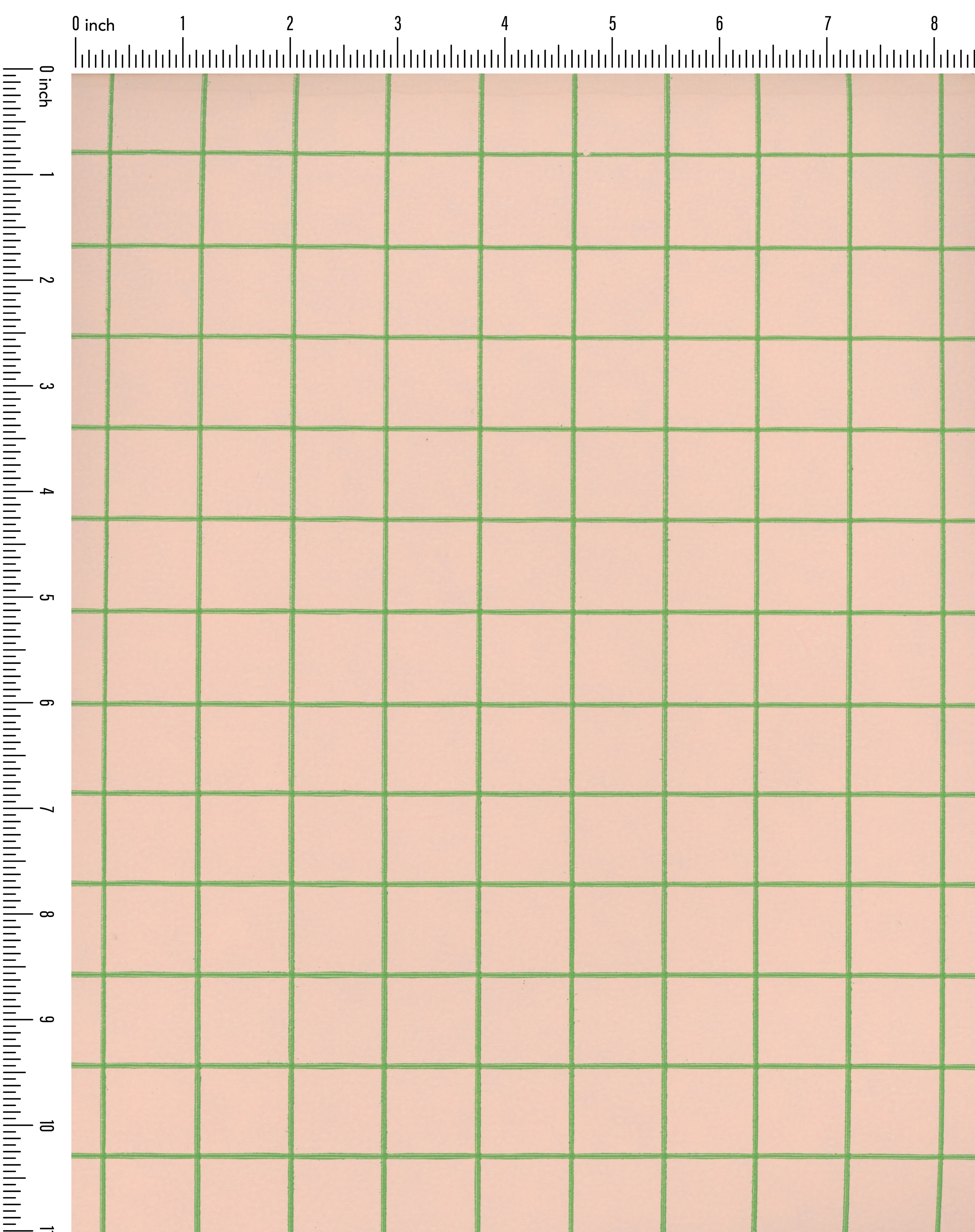 Preppy Light Pink and Green Grid Vintage Paper