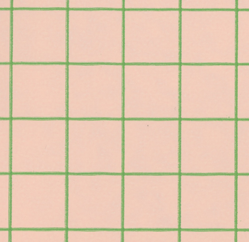 Preppy Light Pink and Green Grid Vintage Paper