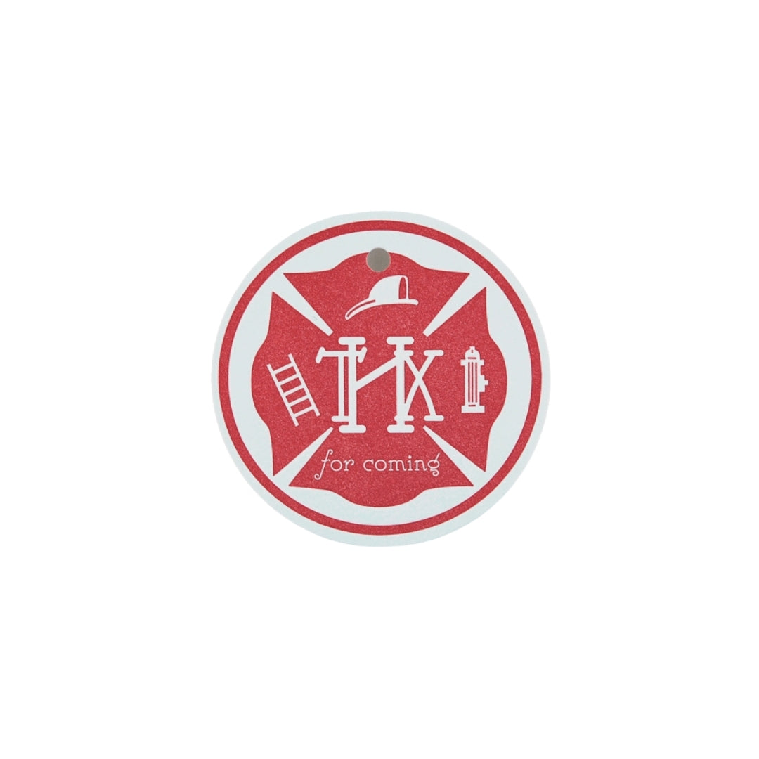 Firefighter Badge Favor Tag, Yozo Studio