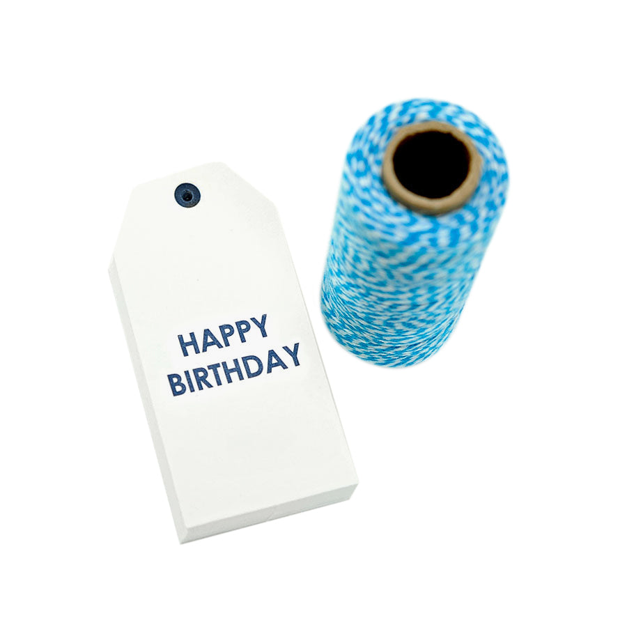 Birthday Hang Tag and Twine Set - Blue, Yozo Studio