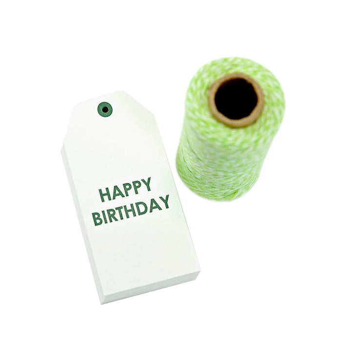 Birthday Hang Tag and Twine Set - Green, Yozo Studio