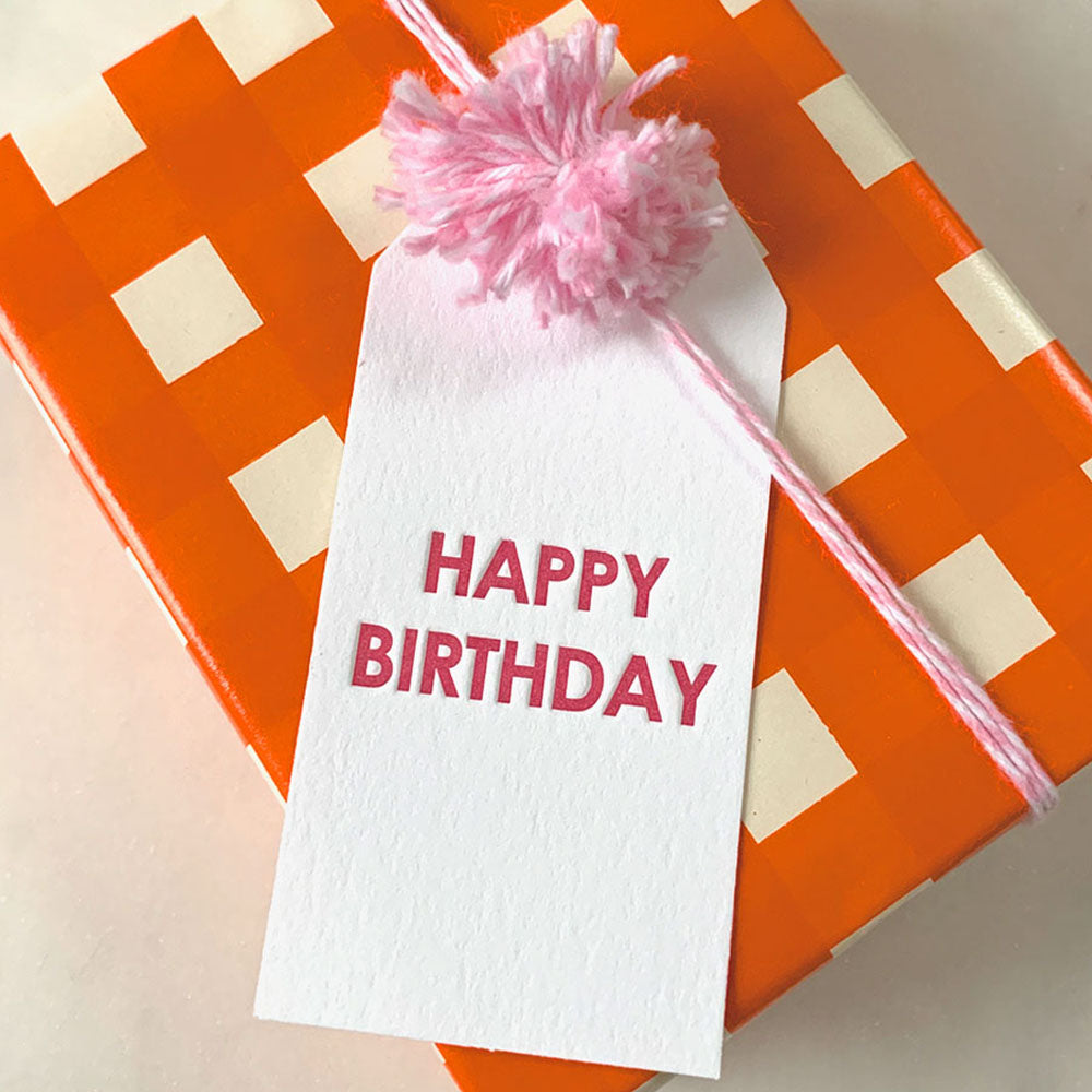 Birthday Hang Tag and Twine Set - Pink, Yozo Studio