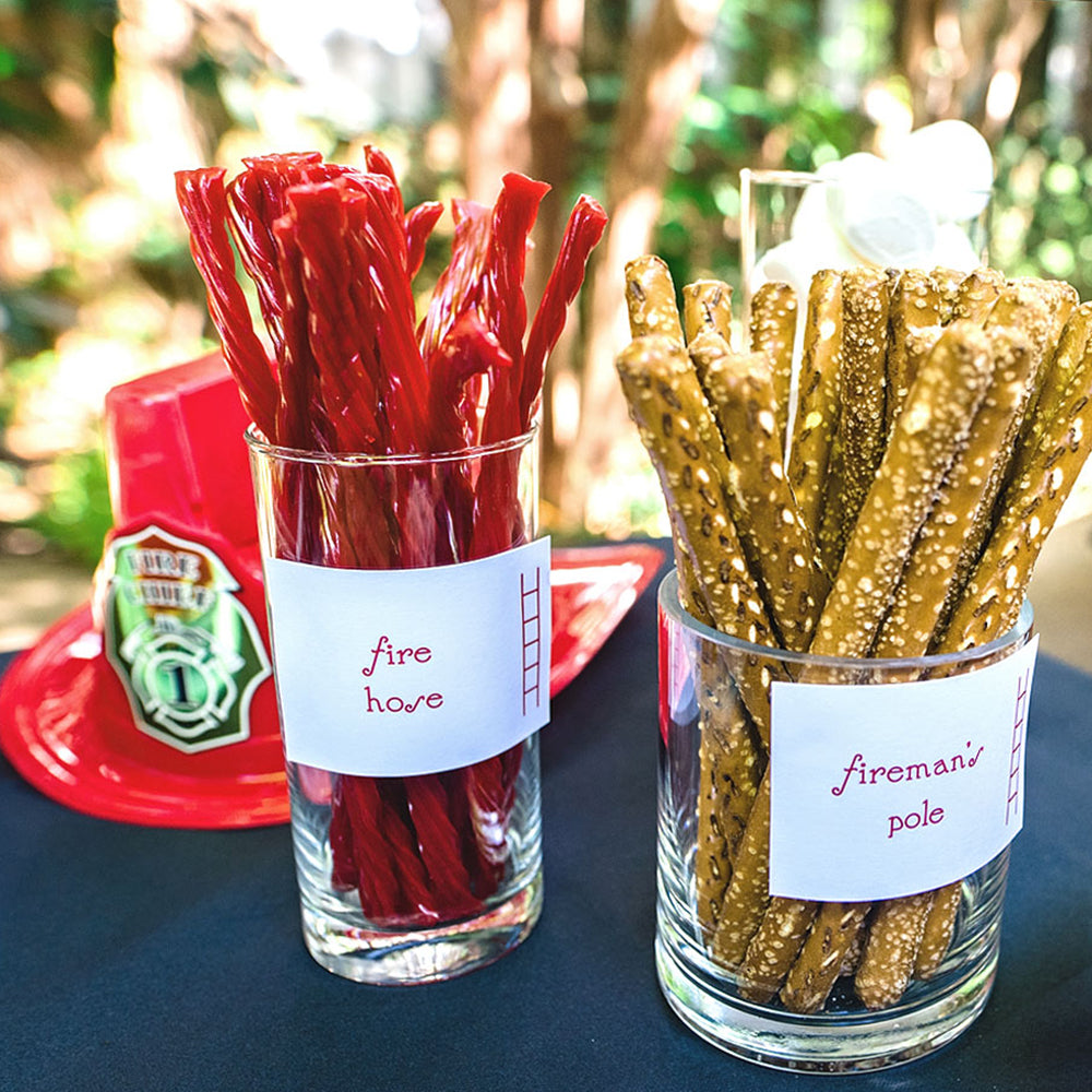 Firefighter Party Food Label Set, Yozo Studio
