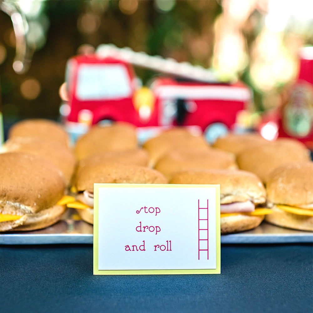 Firefighter Party Food Label Set, Yozo Studio