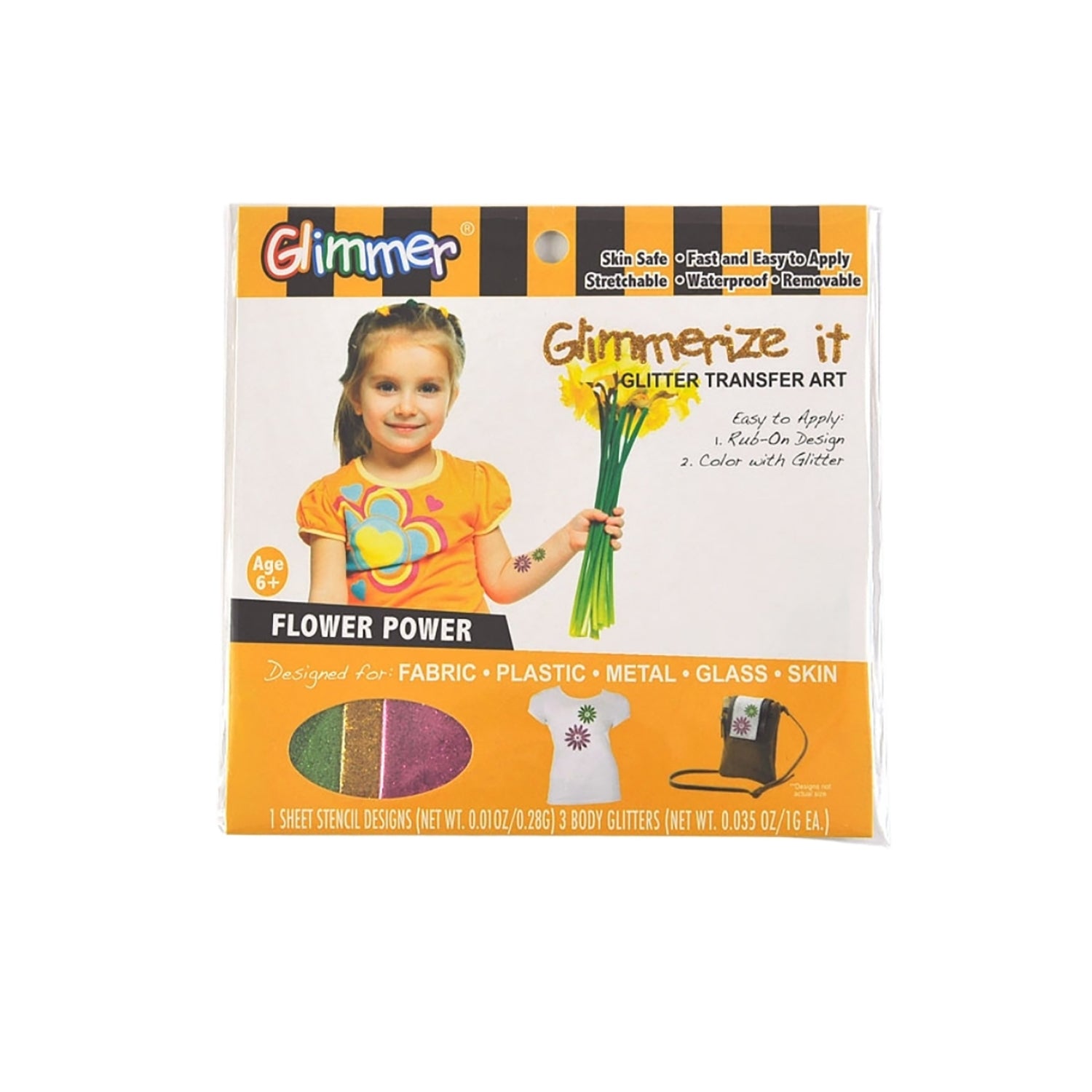 Yozo Studio, Groovy Flower Power Complete Kit, glimmer for t-shirts