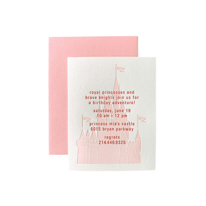 Princess Castle Invitations Letterpress, Yozo Studio