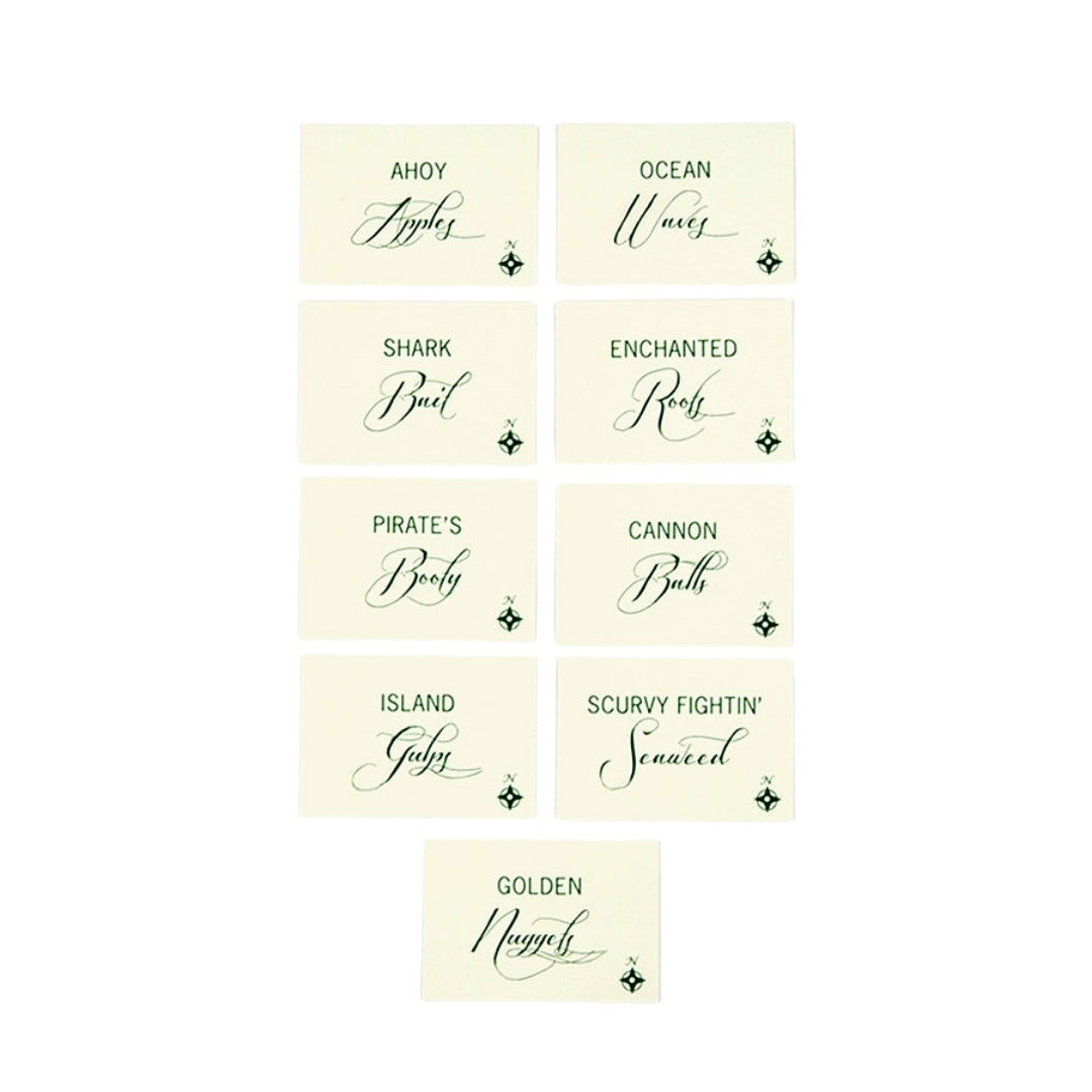 Mermaids and Pirates Party Food Label Set, Yozo Studio