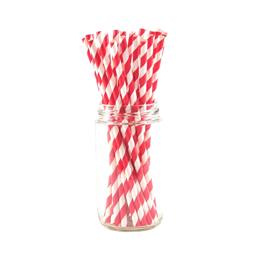 Red and White Paper Straws, Yozo Studio