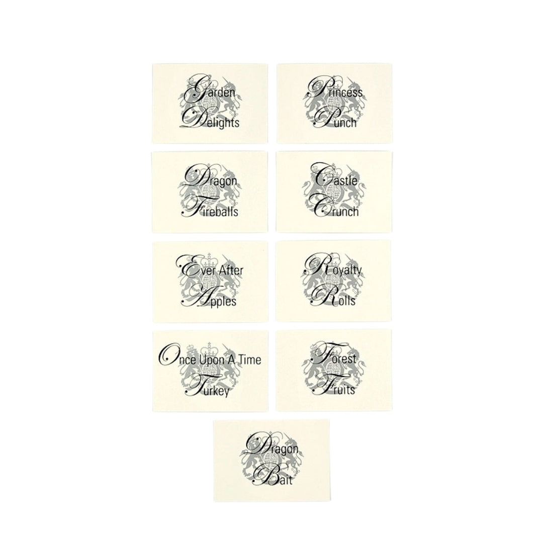 Princesses and Knights Party Food Label Set, Yozo Studio