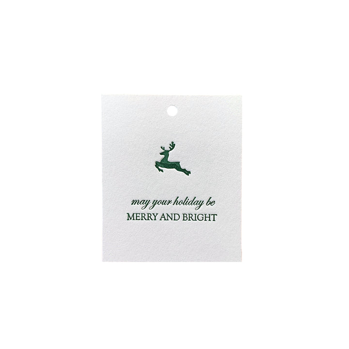 Merry and Bright Reindeer Tags - Green,  Yozo Studio