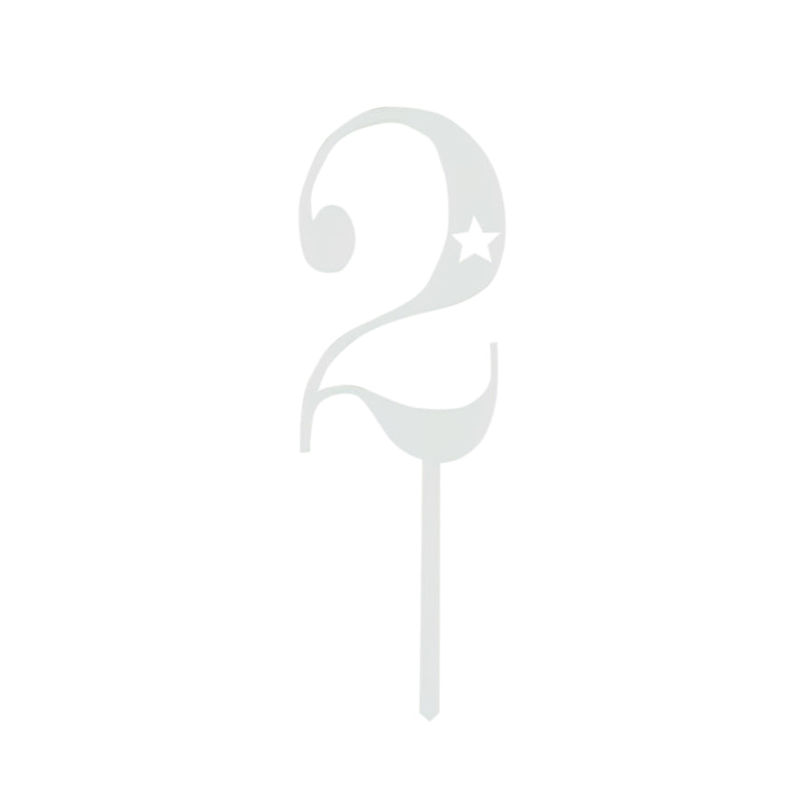 #2 White Acrylic Cake Number, Yozo Studio