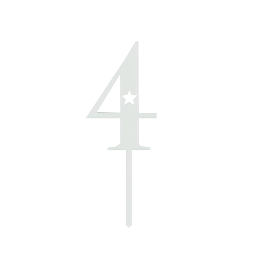 #4 White Acrylic Cake Number, Yozo Studio