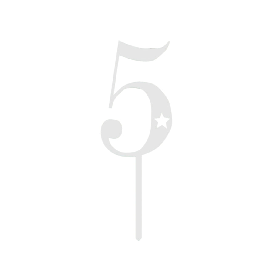 #5 White Acrylic Cake Number, Yozo Studio