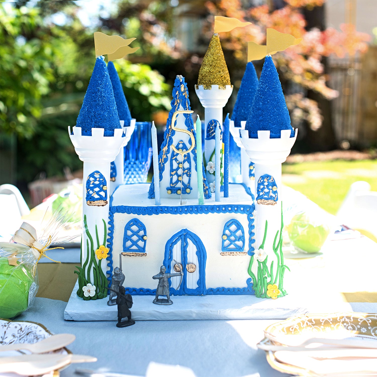 Glitter Candles - Blue with Silver Glitter. Yozo Studio