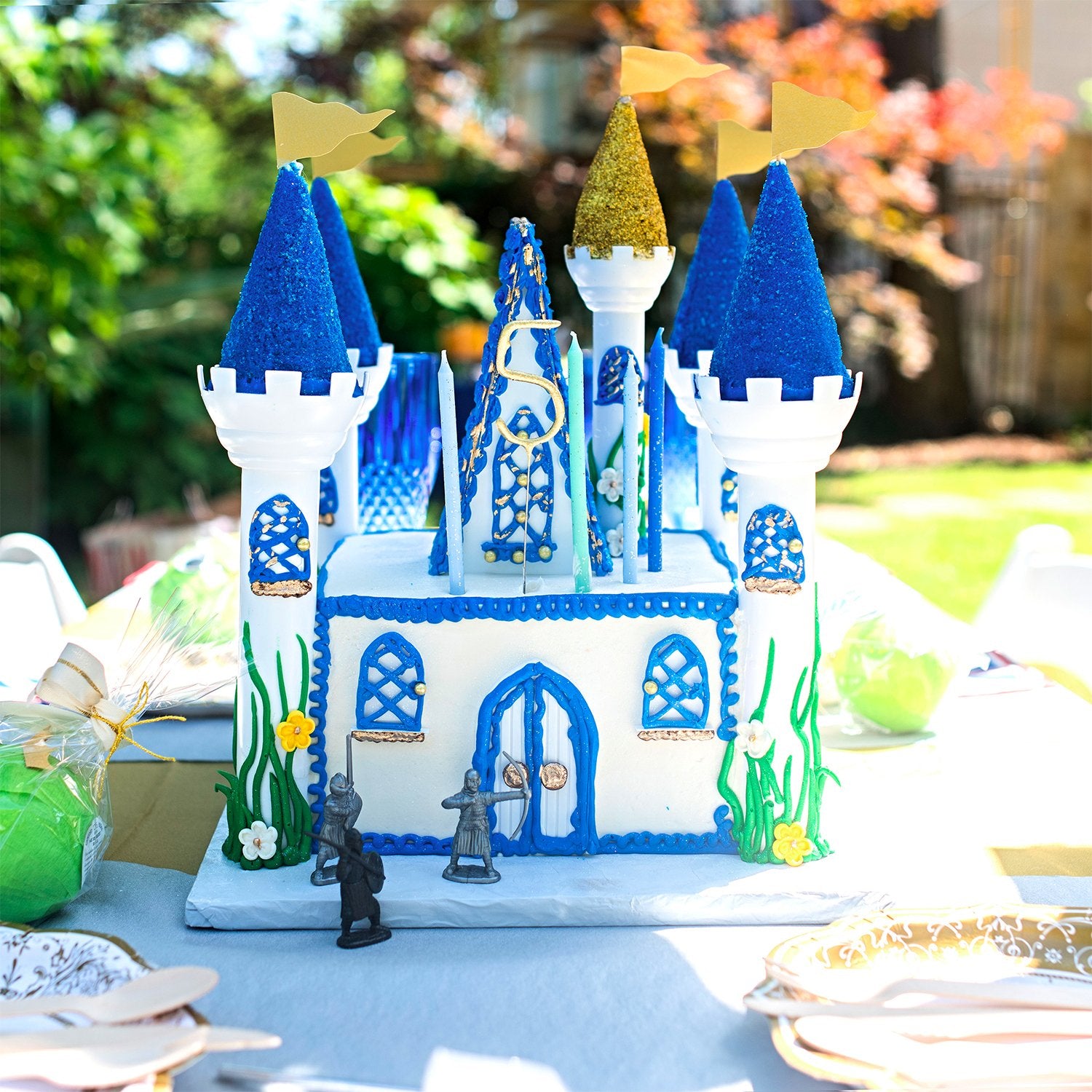 Glitter Candles - Blue with Silver Glitter. Yozo Studio