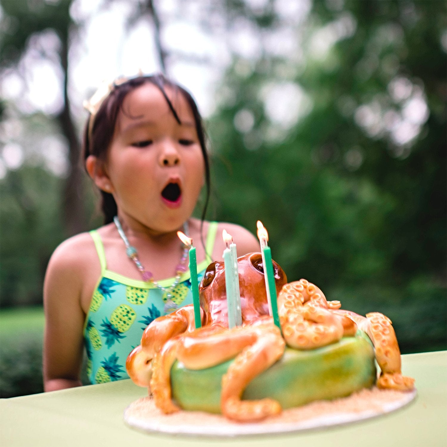 Glitter Candles - Blue with Silver Glitter. Yozo Studio