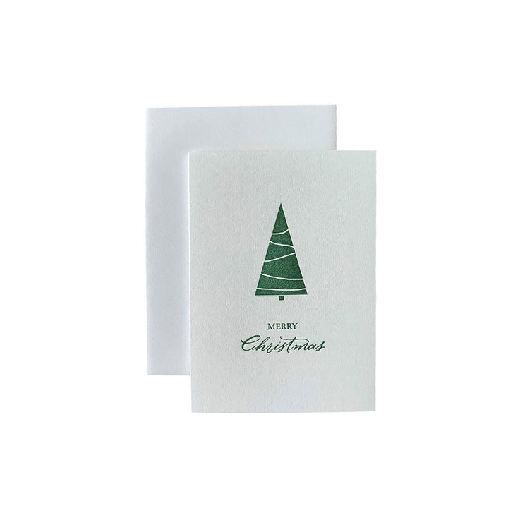 Green Tree Christmas Greeting Card, Yozo Studio