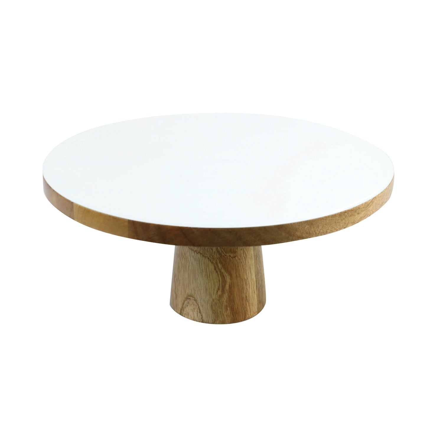 Mango Wood and White Enamel Cake Stand, Yozo Studio