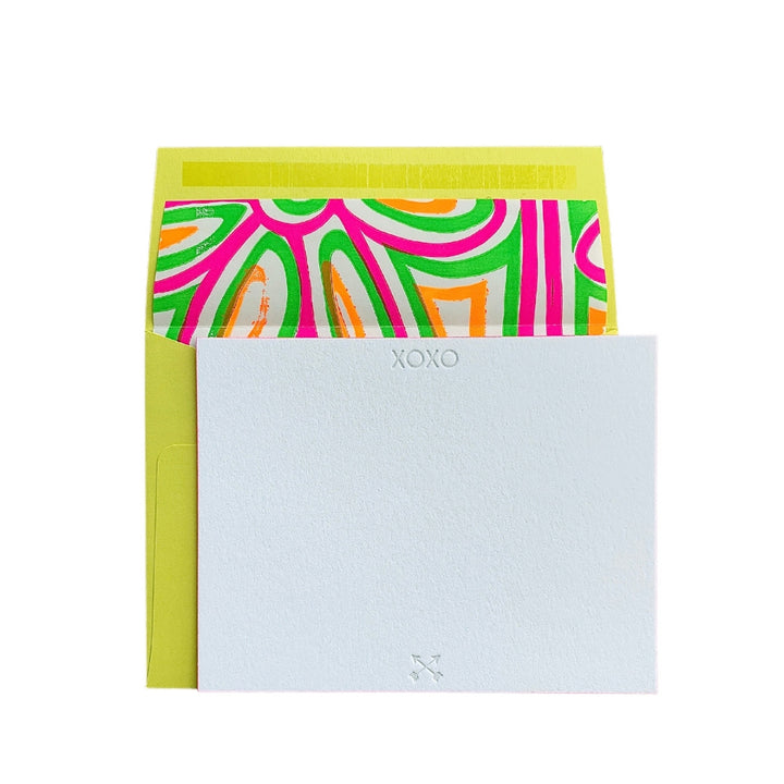 XOXO Flat Note Cards with Painted Edges