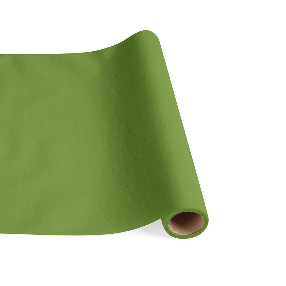 Paper Linen Table Runner - Moss Green
