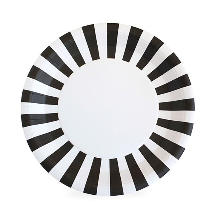 Striped Party Plates - Black + White, Yozo Studio