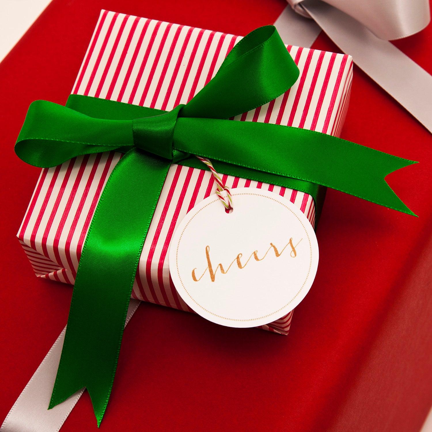 Cheers Circle tags gold ink on natural white paper, Yozo Studio
