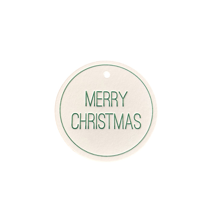 Merry Christmas Circle Tags - Green, Yozo Studio