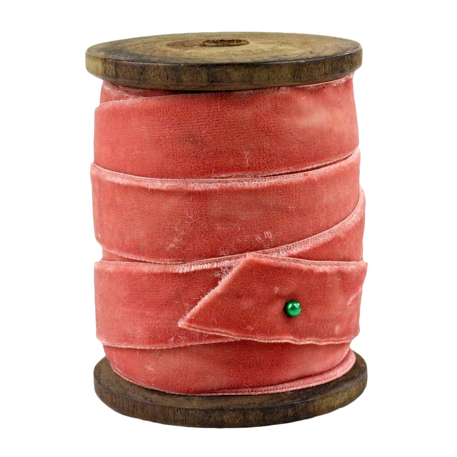 Pink Velvet Ribbon on Wood Spool, Yozo Studio